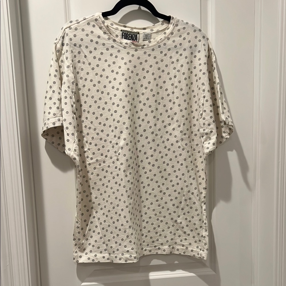 Forenza Cream Short Sleeve Tee with‎ Polka Dots